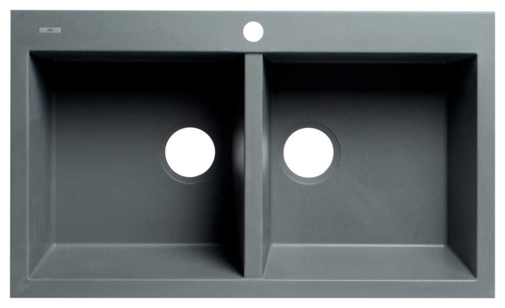 Titanium 34" Drop-In Double Bowl Granite Composite Kitchen Sink