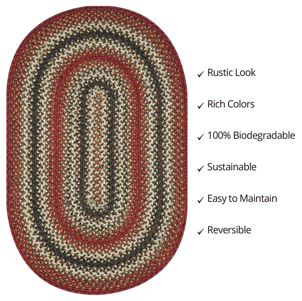 Homespice Decor 8 x 10'' Oval Chester Jute Braided Rug