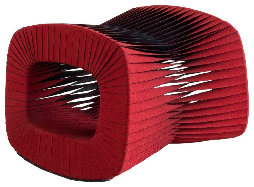 Seat Belt Ottoman, Red