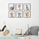 Sylvie Safari Animal Framed Canvas Art by Amy Peterson, Thin Gray 6 Piece 13x13
