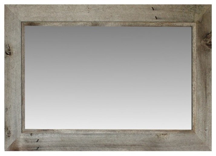 Rustic Mirror, Western Rustic Style With Raised Inside Edge, 36x48