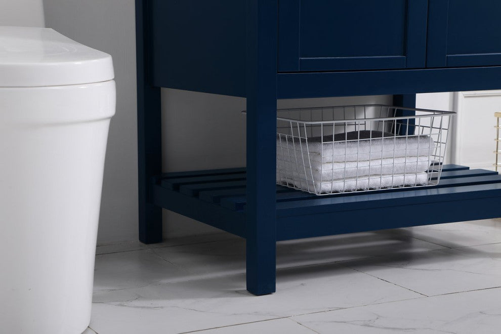Tobias 30" Single Bathroom Vanity, Blue With Backsplash