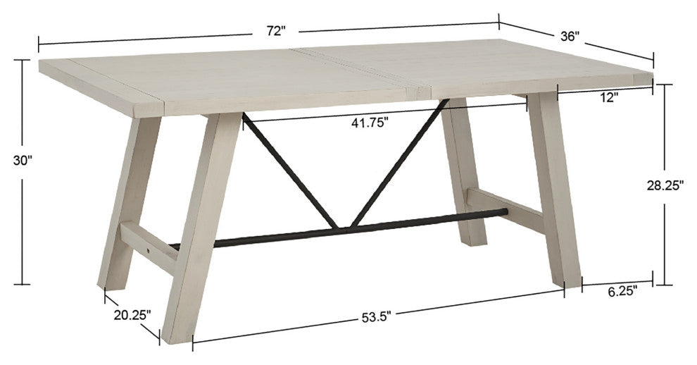 INK+IVY Sonoma Dining Bench, Natural, Reclaimed White, 4-Piece Dining Set