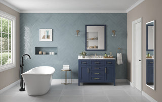 OVE Decors Tahoe Vanity With Mirror, Midnight Blue, 48"