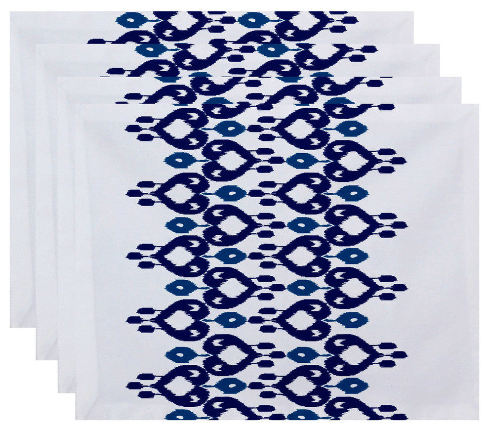 18"x14" Boho Chic, Geometric Print Placemat, Blue, Set of 4