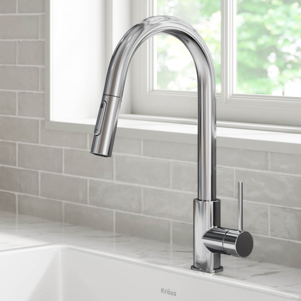 Oletto Pull-Down 1-Hole Kitchen Faucet, Chrome, Model Kpf-3104ch