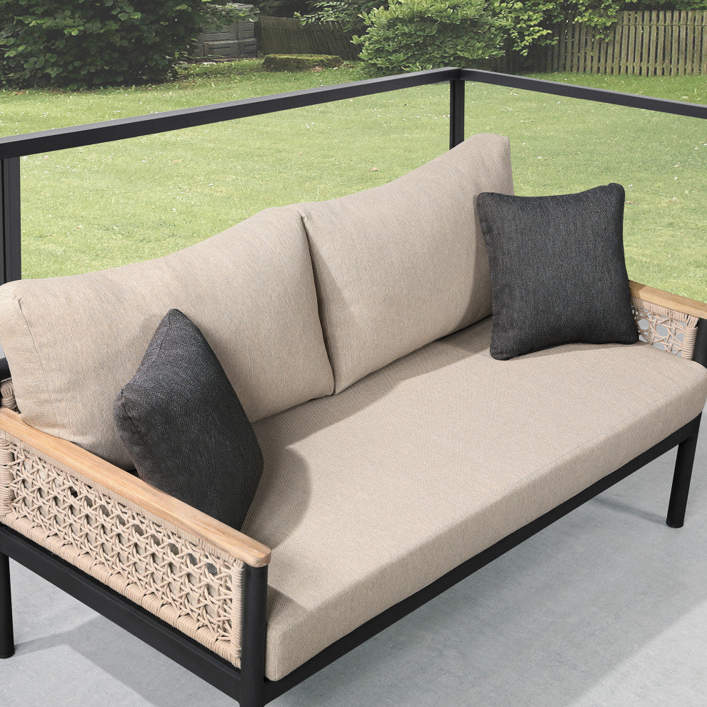Ove Decors Delray 4-Piece Conversation Set, Light Brown