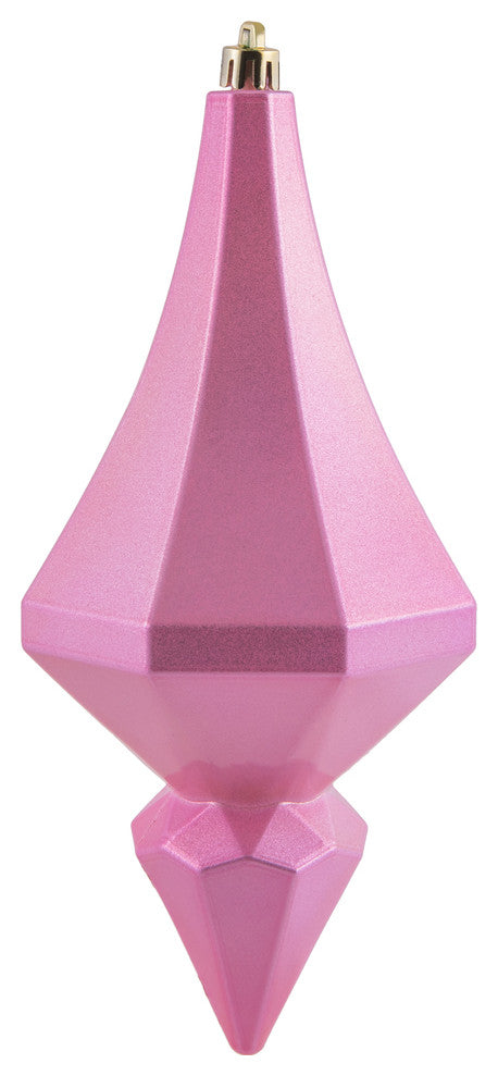 Vickerman Mc191079D 8" Pink Candy Finish Diamond Finial Ornament, Pack of 2