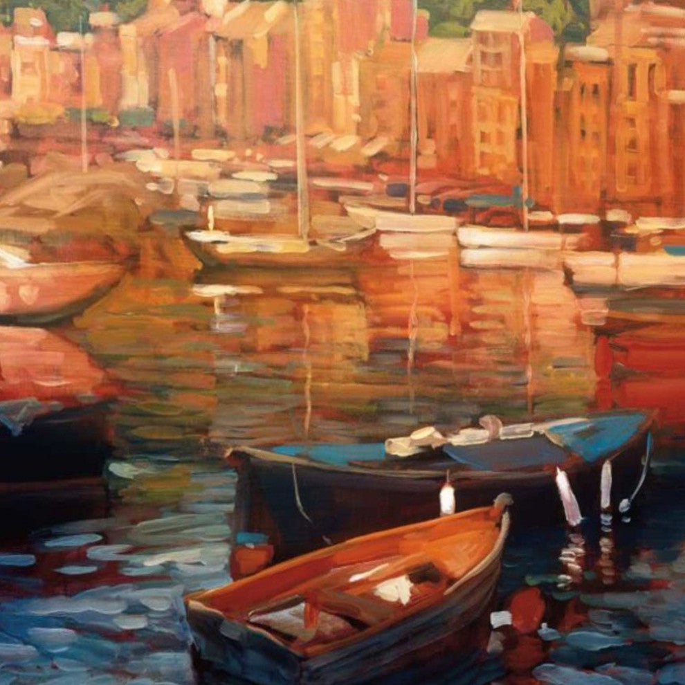 View of Italy Watercolor 3 Giclee Wrap Canvas Wall Art