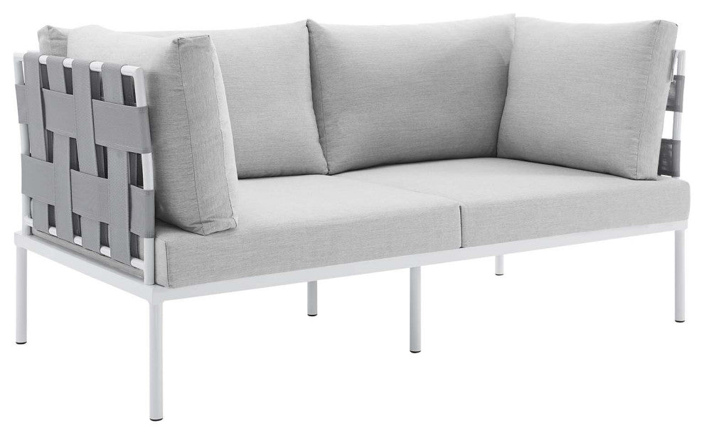 Harmony 8-Piece Sunbrella Outdoor Patio Aluminum Seating Set