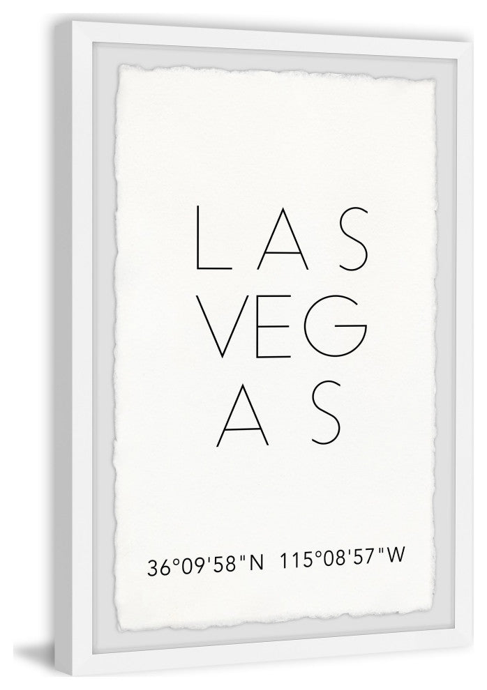 "Las Vegas Coordinates" Framed Painting Print, 20x30