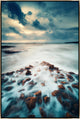 30x45 Here and Elsewhere IV, Framed Artwork, Silver