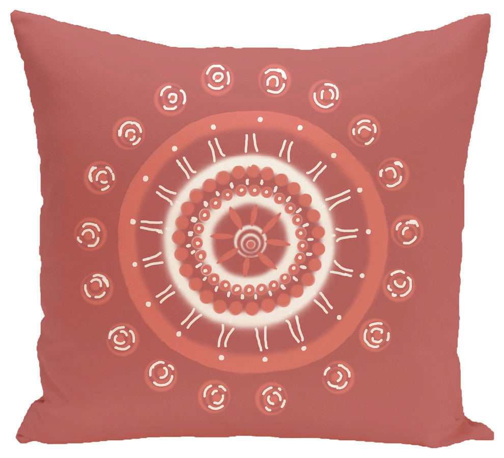 Beachy Keen Geometric Print Outdoor Pillow, Burnt, 18"x18"