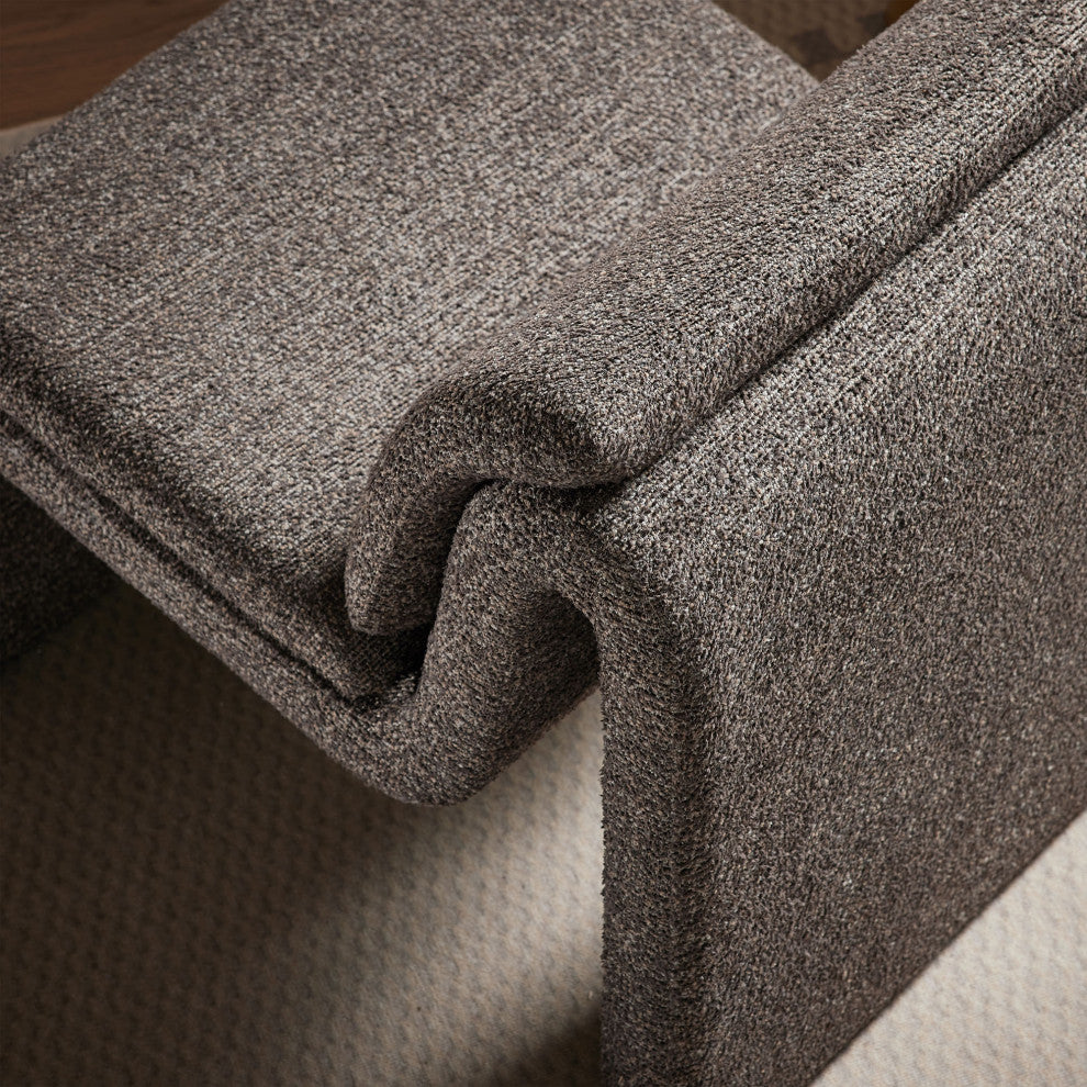 Dune Boucle Upholstered Armless Accent Chair, Antique