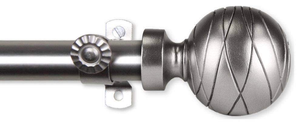 Lynn Curtain Rod 13/16" 120-170", Satin Nickel