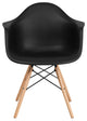 Alonza Series Black Plastic Chair, Wood Base