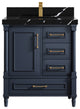 Aberdeen 30 Single Sink Bath Vanity in Hale Navy Blue  2" Calacatta Black