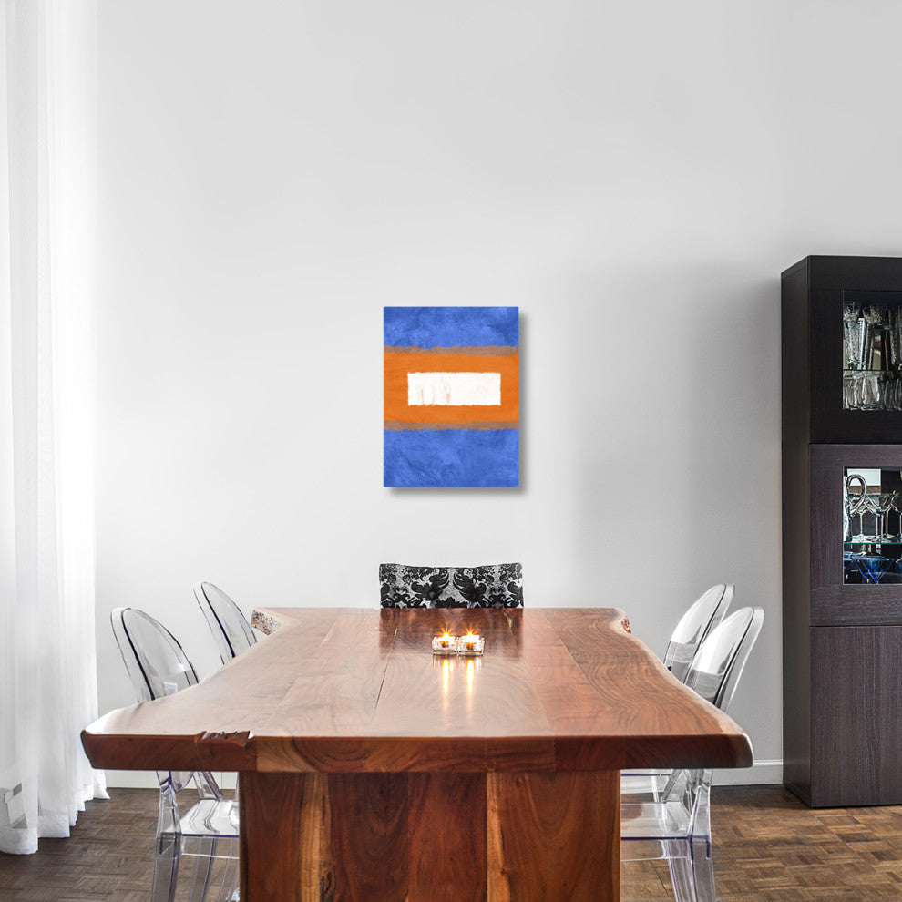 "Blue And Orange Abstract Theme 1" Fine Art Print