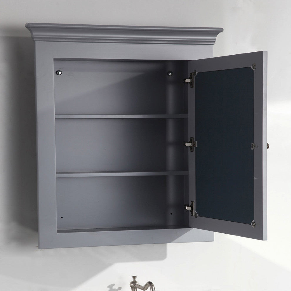 Eviva New York 60" Gray Bathroom Vanity, With White Marble Carrera Top and Sink