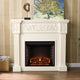 Eastport Carved Electric Fireplace, Ivory