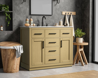 Home Living 42" Single Bathroom Vanity, Honey Brown