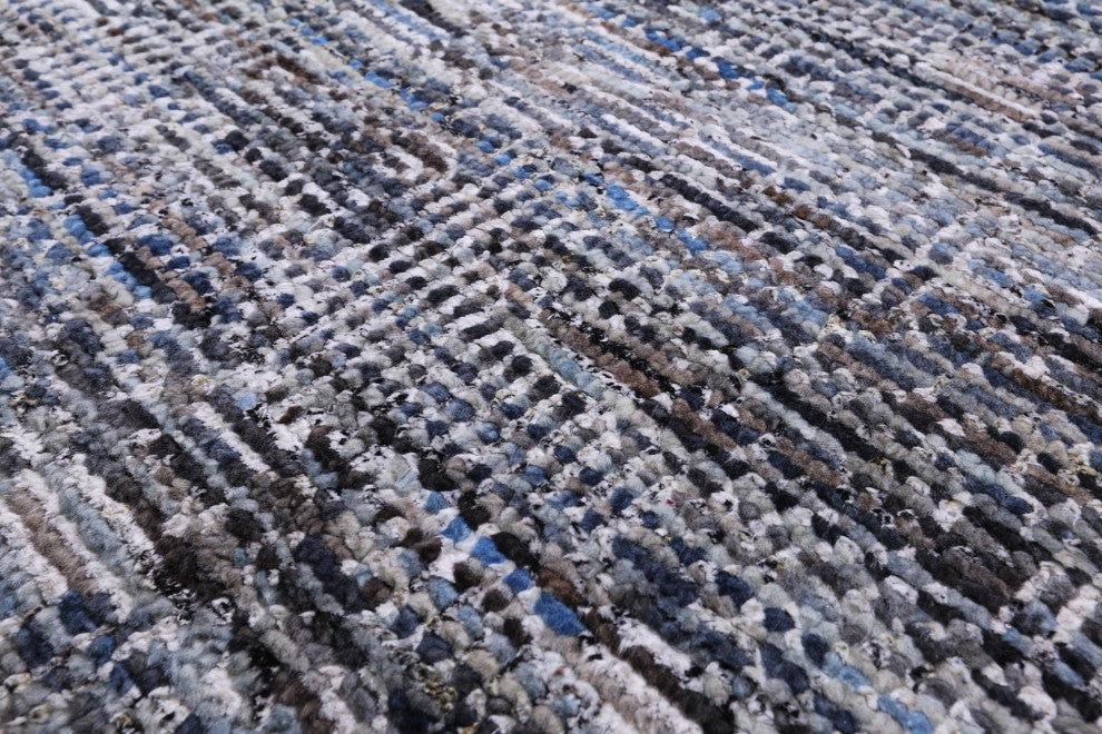 Wool and Silk Modern Handmade Rug 9' 0" X 11' 11" Q8590
