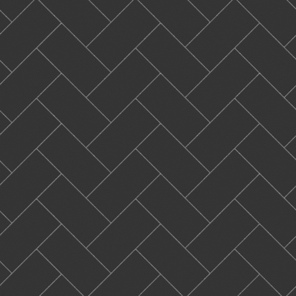 Piscina Brick Nero Matte Porcelain Floor and Wall Tile