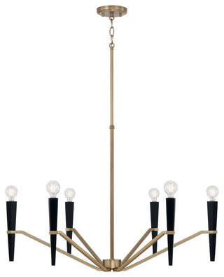 Capital Lighting 453861 Enzo 6 Light 33"W Candle Style Chandelier - Aged Brass