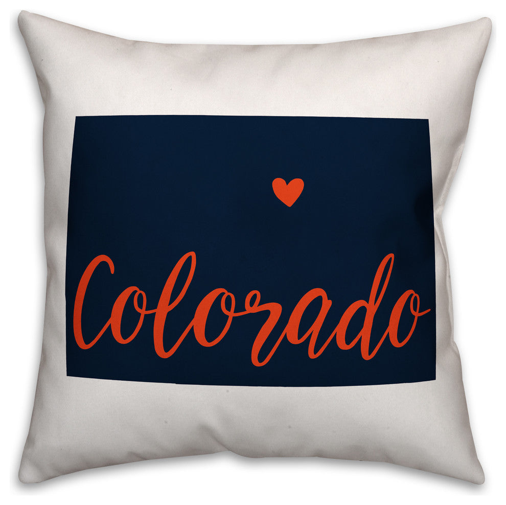 Blue and Orange Colorado Pride 16x16 Spun Poly Pillow