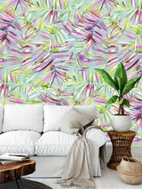 Relaxing Palms Blue Wallpaper by Ninola Designs, 24"x72"
