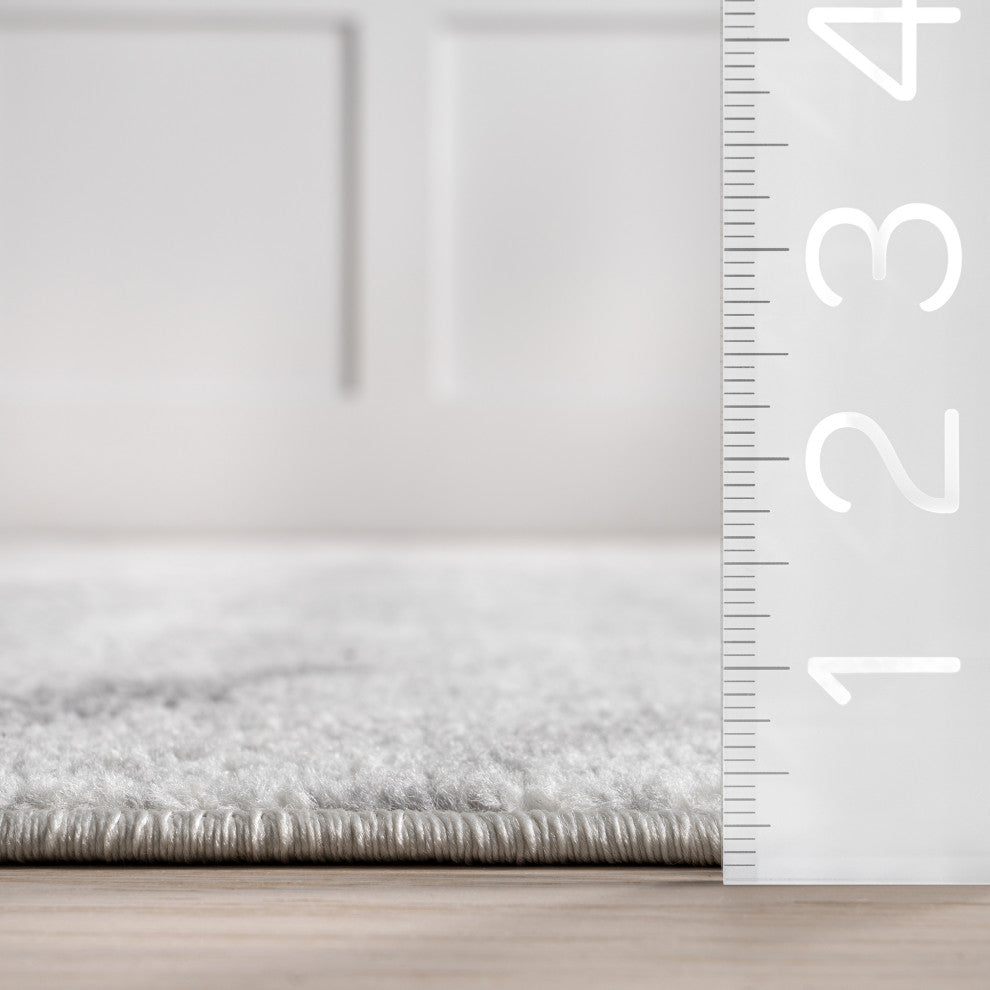 Nuloom Thigpen Striped Contemporary Area Rug, Grey 7'6"x7'6"