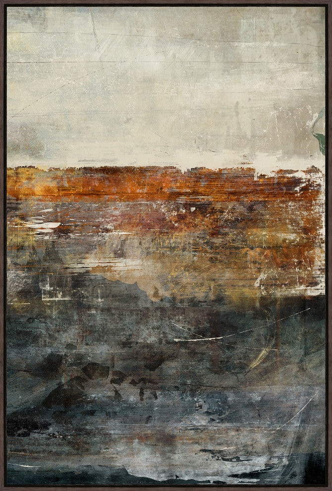 Lava Land, 31.25"x46.25", Espresso Natural Wood Gallery Floater