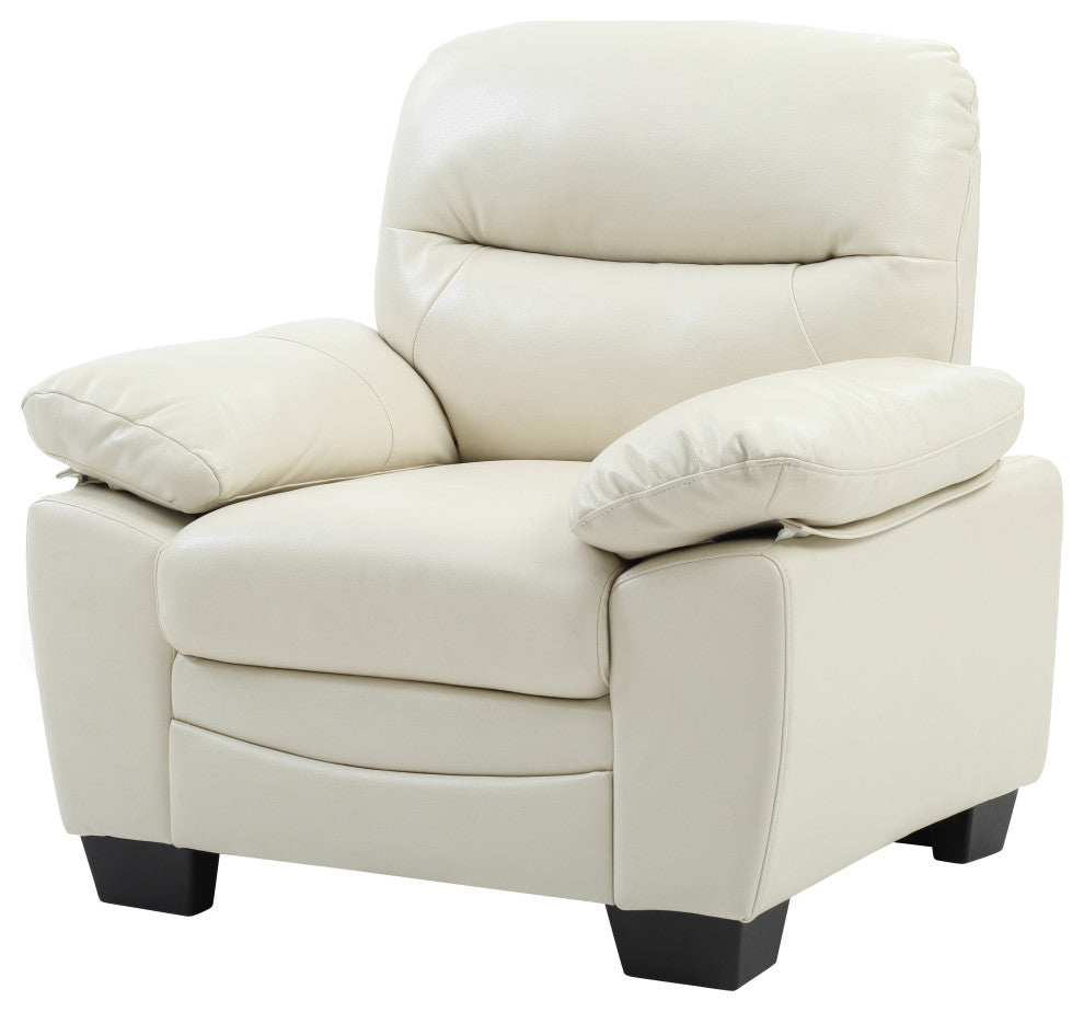 Rolando Faux Leather Chair, Pearl