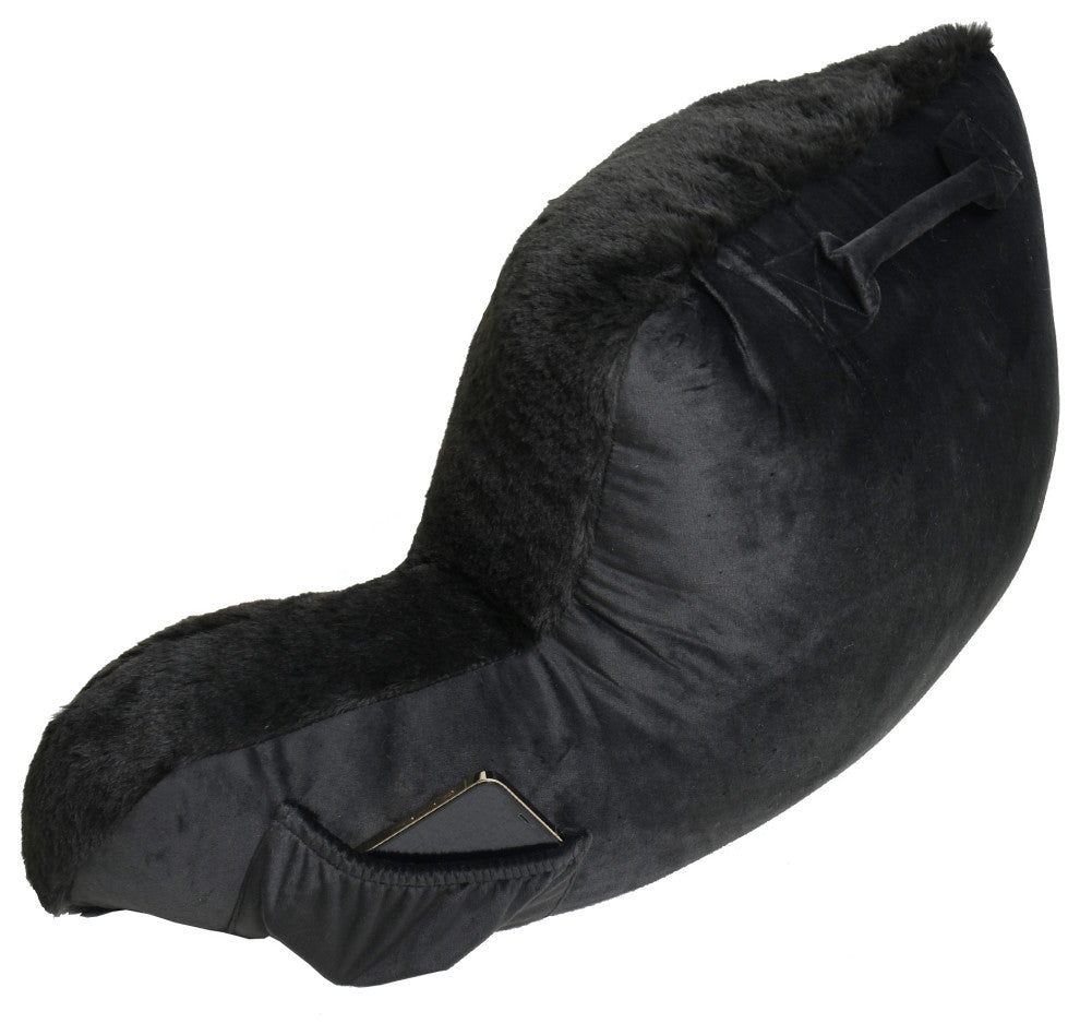 Faux Fur Bedrest Shell, Black, 20"x18" X17"