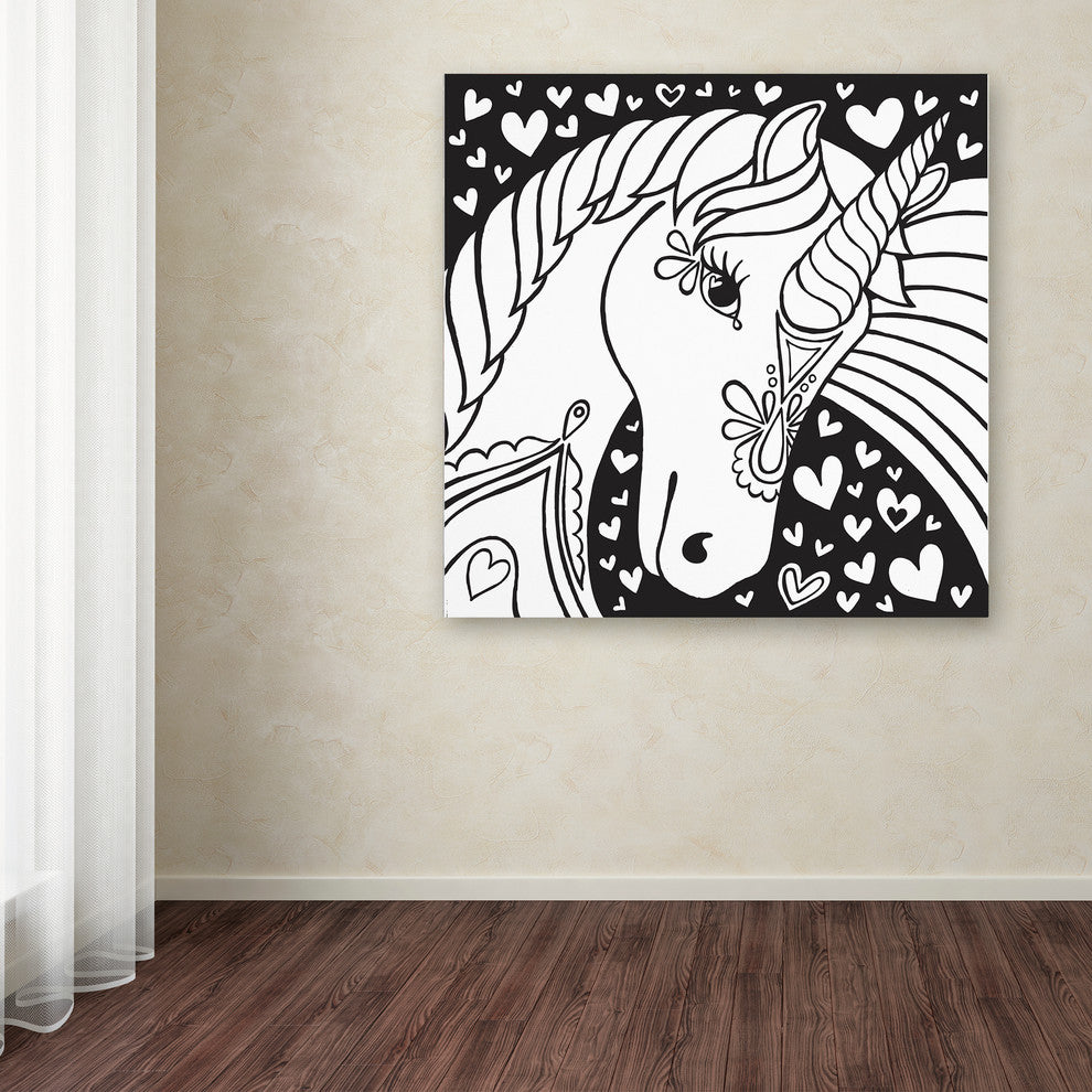 Hello Angel ''Sweet Unicorn'' Canvas Art, 35x35