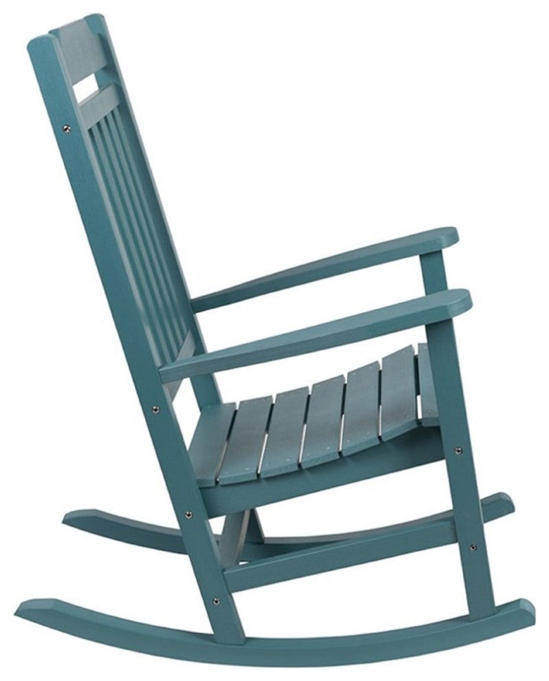 Flash Furniture Winston All-Weather Poly Resin Rocking Chair in Teal