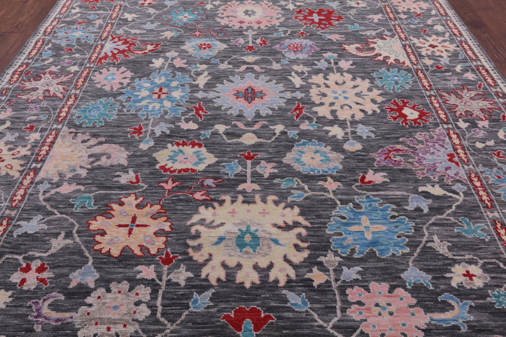Turkish Oushak Handmade Wool Rug 8' 11" X 11' 11" - Q15661