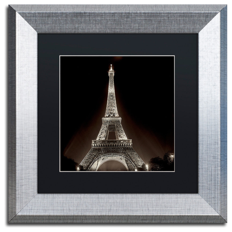 Alan Blaustein ''Tour Eiffel II'' Art, Silver Frame, Black Mat, 11x11