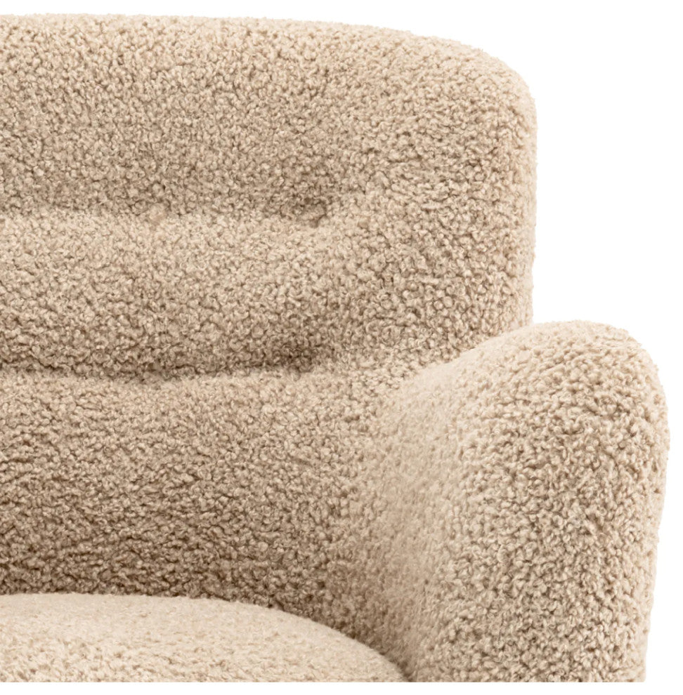 Beige Shearling Lounge Chair, Eichhotz Bixby