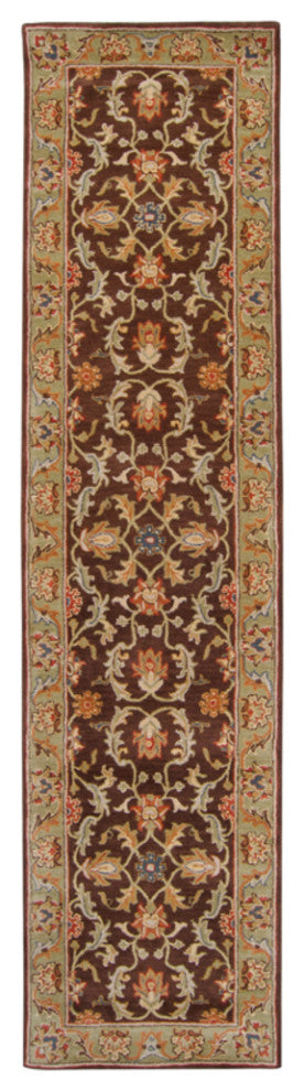 Surya Caesar CAE-1007 Traditional Area Rug, Dark Brown, 3'' x 12'' Runner