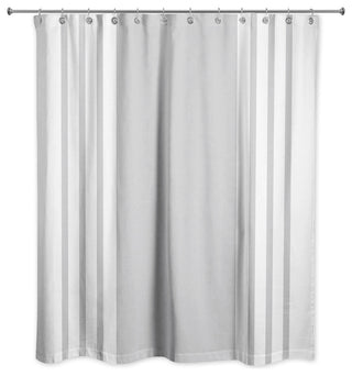 Farmhouse Stripe Shower Curtain, Gray