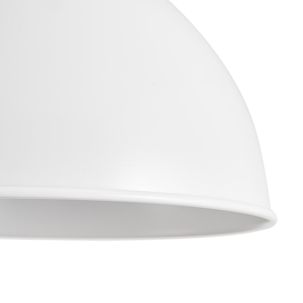 Modern 1-Light Dome Pendant Light Fixture With White Glass Shade