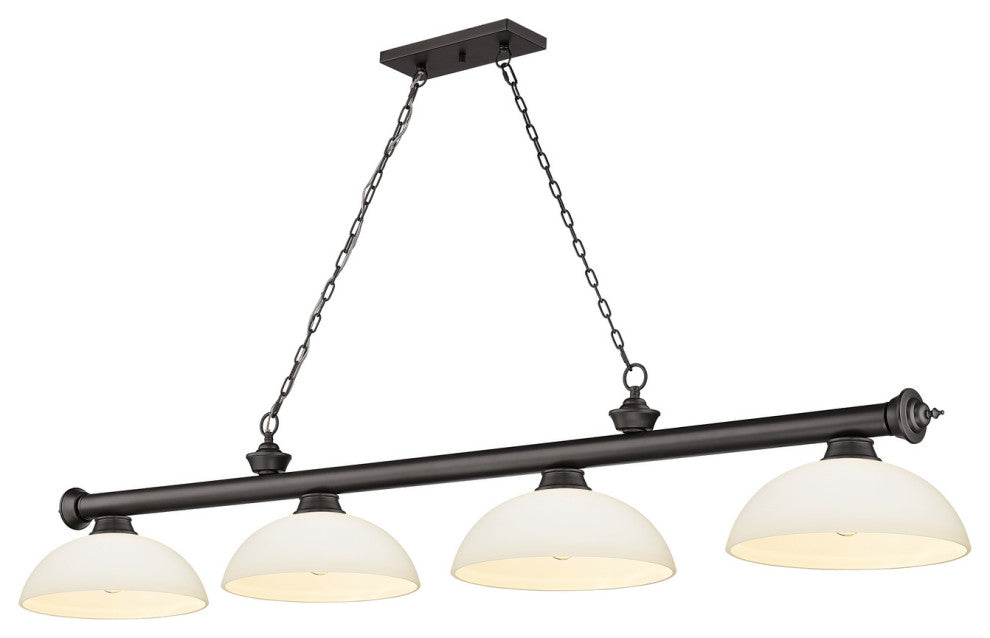 Zlite 2306-4BRZ-DMO14 4-Light Billiard, Matte Opal