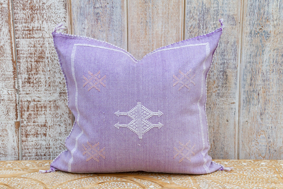 Lavender Moroccan Silk Rug Pillow