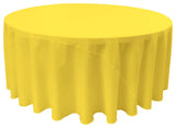 LA Linen Round Polyester Poplin, Light Yellow, 108" Round