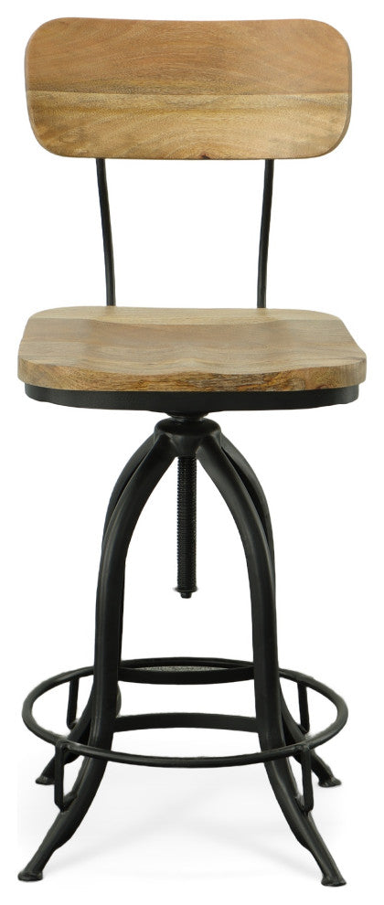 Mason Adjustable Stool, Natural/Black