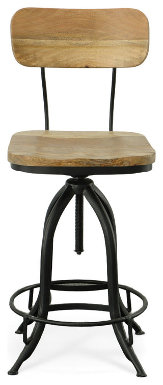 Mason Adjustable Stool, Natural/Black
