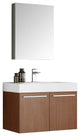 Fresca Vista 30" Teak Wall Hung Modern Bathroom Vanity With Medicine Cabinet