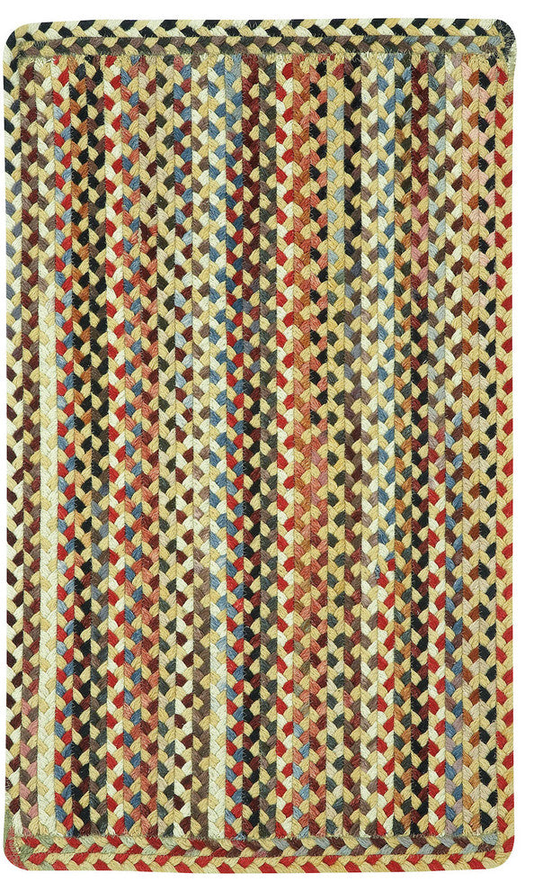 St. Johnsbury Vertical Stripe Braided Rectangle Rug, Wheat, 9'6"x9'6"