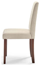 Side Dining Chair and Table Set, Fabric, Drak Brown Beige, Modern, Cafe Bistro